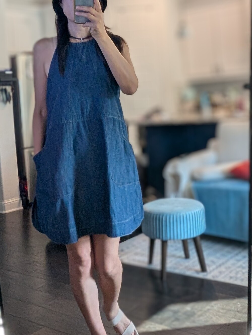 Free People Dark Washed Denim Dress - Picture 6 of 6